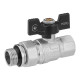 Кран-американка шаровая прямая Kroner 1/2" ВН PN40 бабочка, никелированная (CV033220)