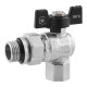 Кран-американка шаровая угловая Kroner 1/2" ВН PN40 бабочка, никелированная (CV033223)
