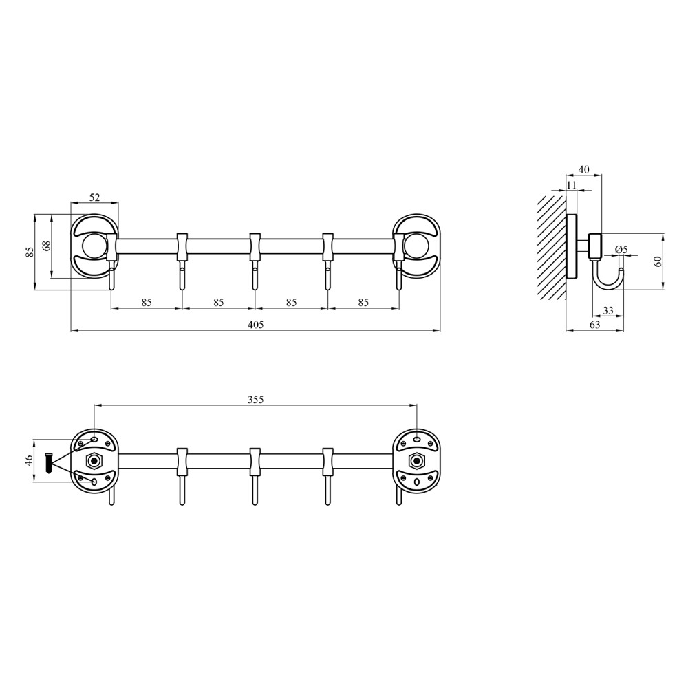 Гачок для ванної кімнати Kroner KRM Elbe - ACC2914-5 CV022877