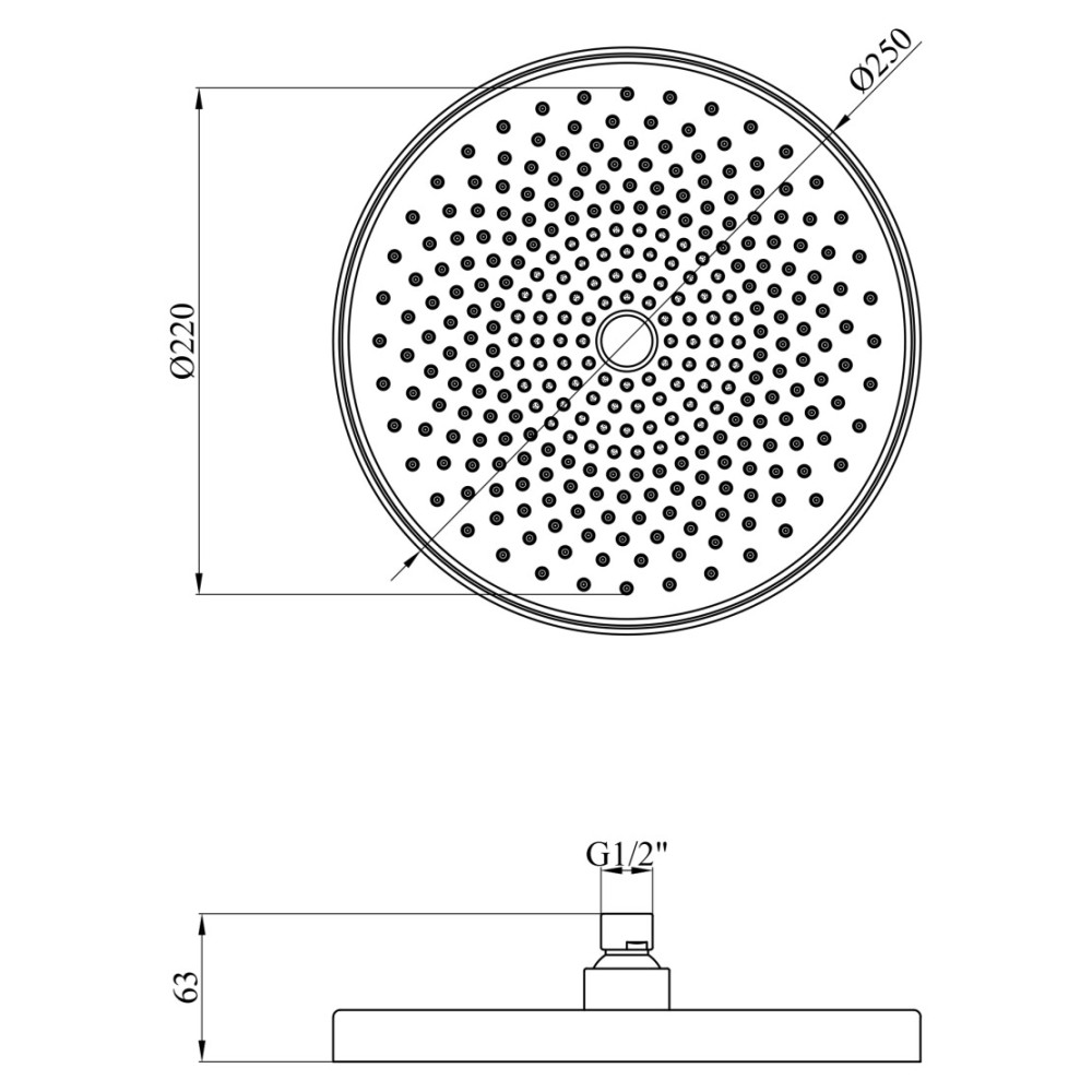 Лійка для верхнього душу Kroner Element 2801562923Z-5301 (CV036158)