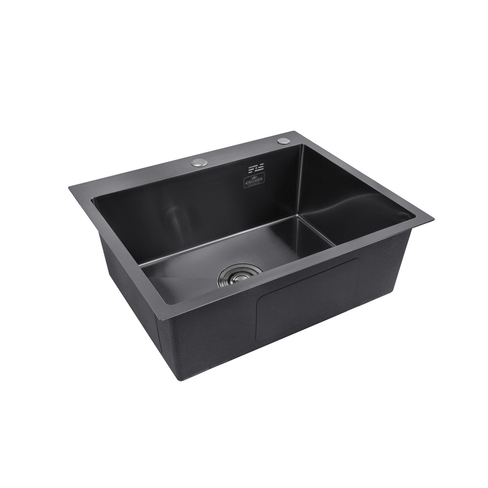 Кухонна мийка Kroner KRP Schwarze - 6050HM PVD (3,0/1,0 мм) CV025260