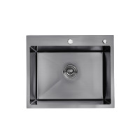 Кухонная мойка Kroner KRP Schwarze - 6050HM PVD (3,0/1,0 мм) (CV025260)