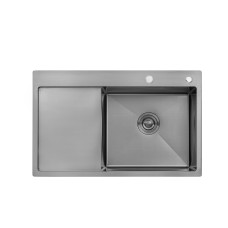 Кухонная мойка Kroner KRP Schwarze - 7849RHM PVD (3,0/1,0 мм) (CV025279)