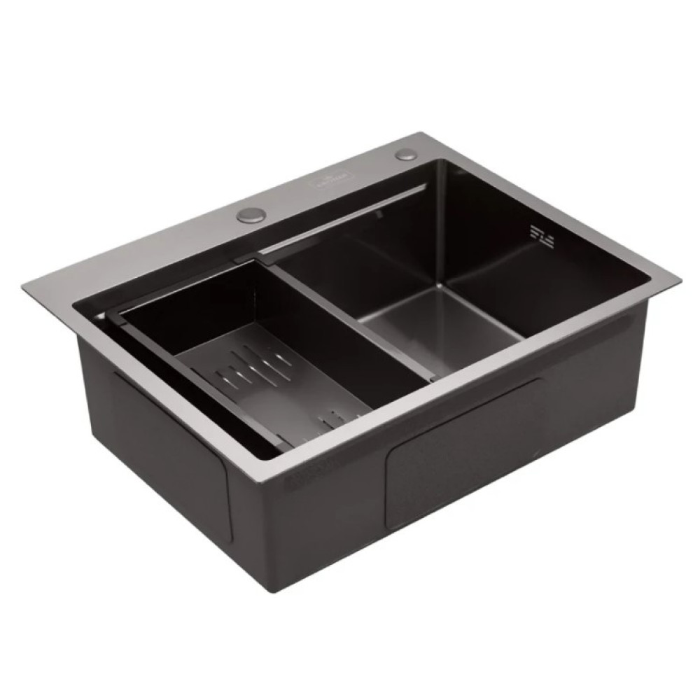Кухонна мийка Kroner KRP Schwarze - 6350HM PVD (3.0/1.0 мм) (CV031453)