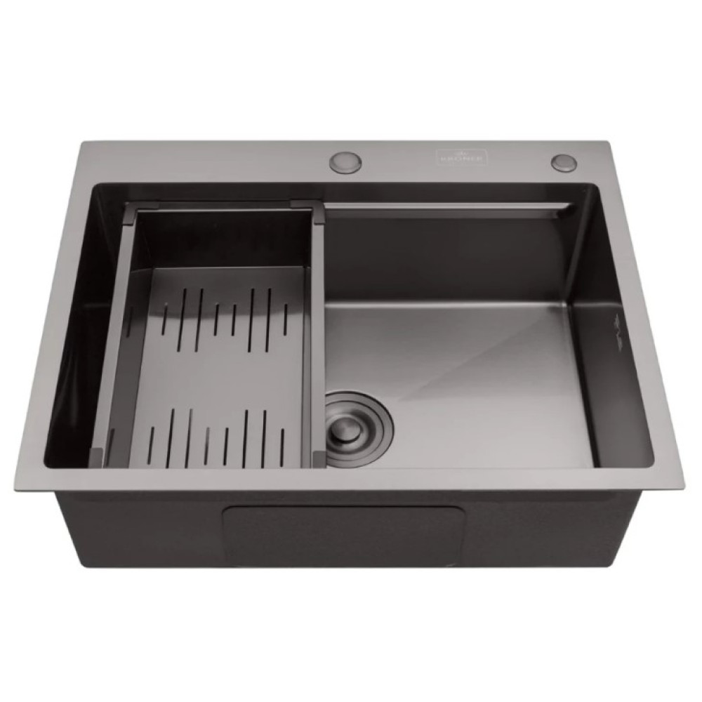 Кухонна мийка Kroner KRP Schwarze - 6350HM PVD (3.0/1.0 мм) (CV031453)