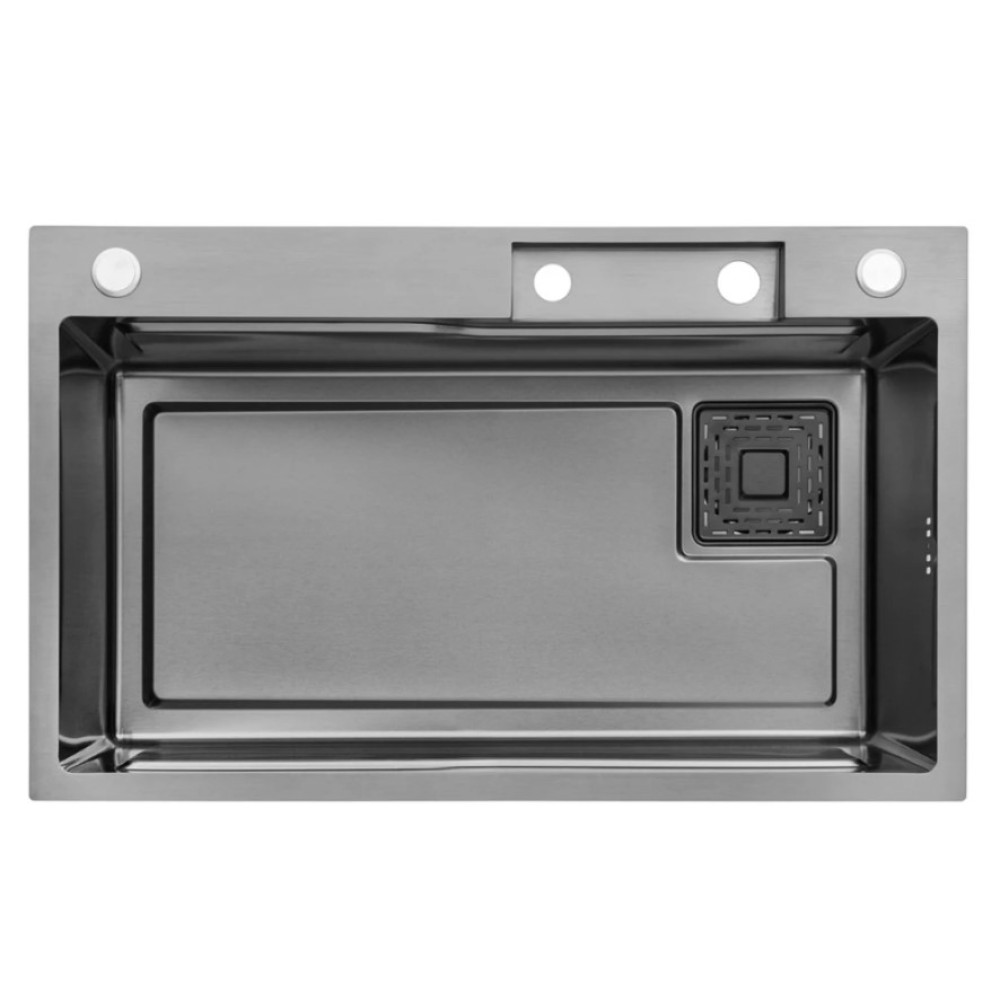Кухонна мийка Kroner KRP Schwarze - SET7546HM PVD (3.0/0.7 мм) (CV032277)