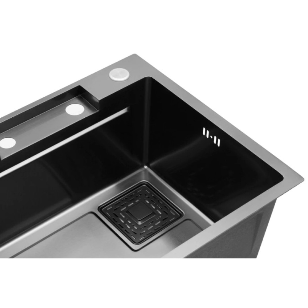 Кухонна мийка Kroner KRP Schwarze - SET7546HM PVD (3.0/0.7 мм) (CV032277)