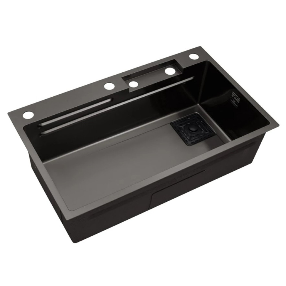 Кухонна мийка Kroner KRP Schwarze - SET7545HM PVD (3.0/0.8 мм) (CV033382)