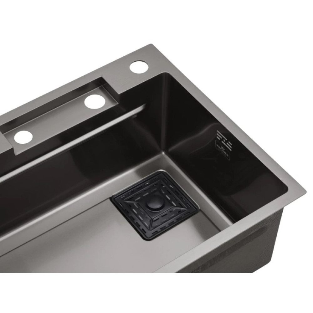 Кухонна мийка Kroner KRP Schwarze - SET7545HM PVD (3.0/0.8 мм) (CV033382)