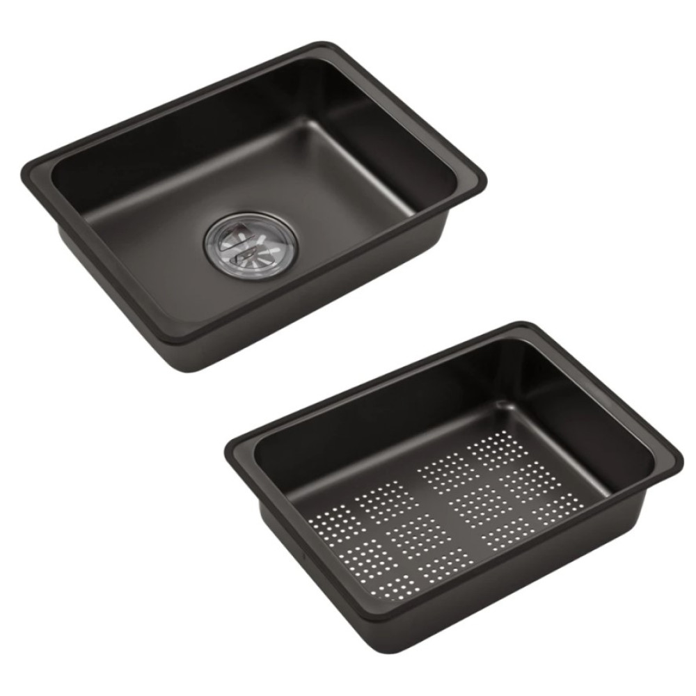 Кухонна мийка Kroner KRP Schwarze - SET7545HM PVD (3.0/0.8 мм) (CV033382)