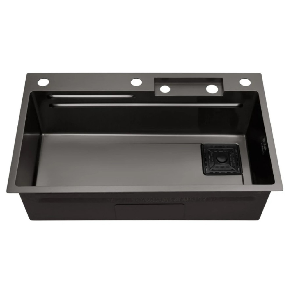 Кухонна мийка Kroner KRP Schwarze - SET7545HM PVD (3.0/0.8 мм) (CV033382)