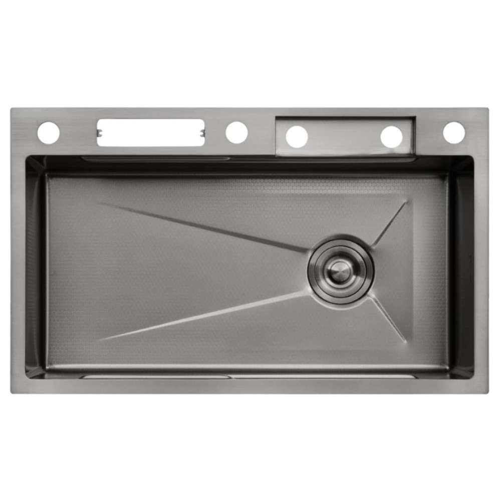 Кухонна мийка Kroner KRP KRP Schwarze - SET7545NB PVD (3.0/0.8 мм) (CV033805)