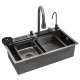Кухонна мийка Kroner KRP KRP Schwarze - SET7545NB PVD (3.0/0.8 мм) (CV033805)