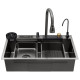 Кухонна мийка Kroner KRP KRP Schwarze - SET7545NB PVD (3.0/0.8 мм) (CV033805)