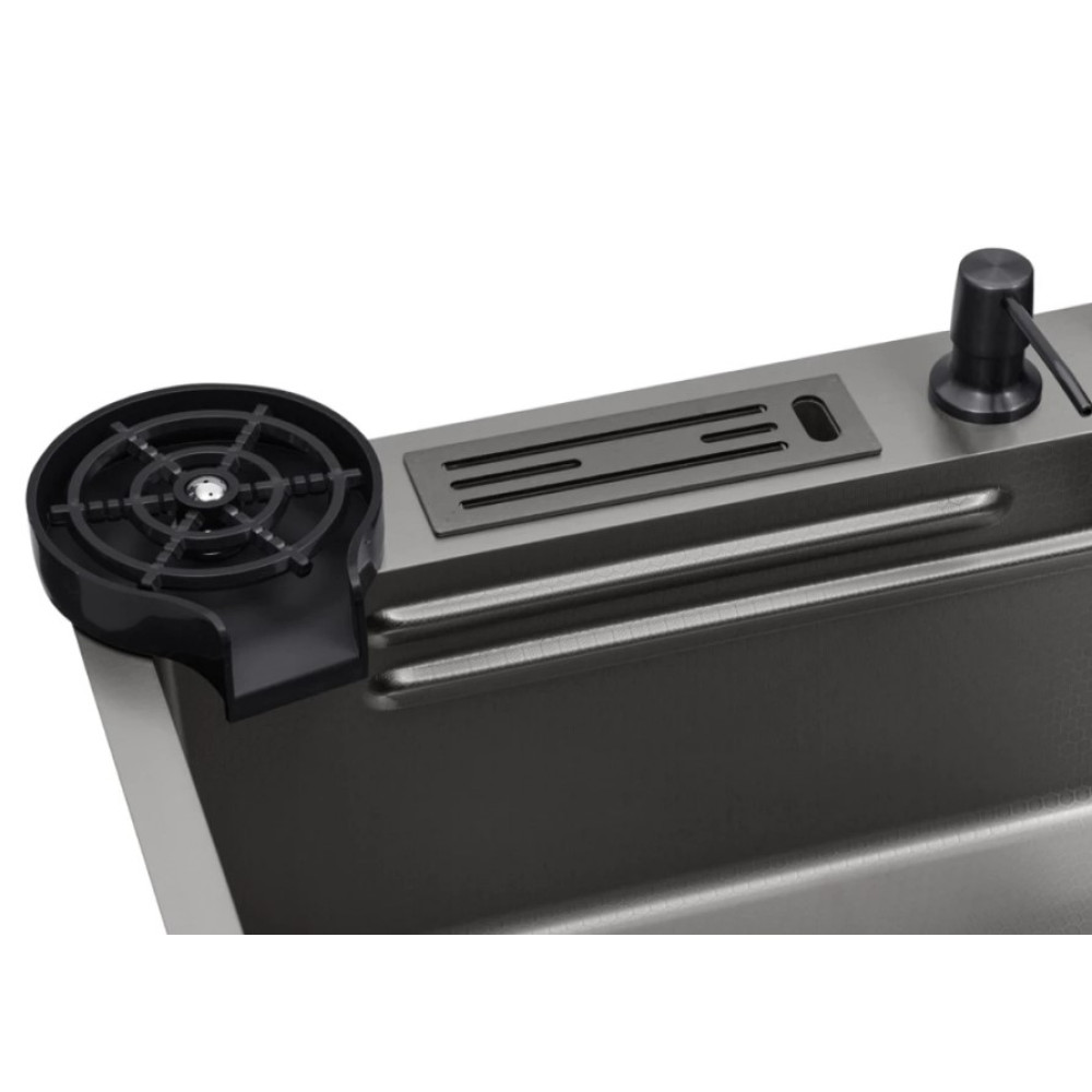 Кухонна мийка Kroner KRP KRP Schwarze - SET7545NB PVD (3.0/0.8 мм) (CV033805)