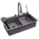 Кухонна мийка Kroner KRP Schwarze - SET7545NG PVD (3.0/0.8 мм) (CV033806)