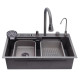 Кухонна мийка Kroner KRP Schwarze - SET7545NG PVD (3.0/0.8 мм) (CV033806)