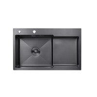 Кухонная мойка Kroner KRP PVD Schwarze - 7848LHM (3,0/1,0 мм) (CV030023)