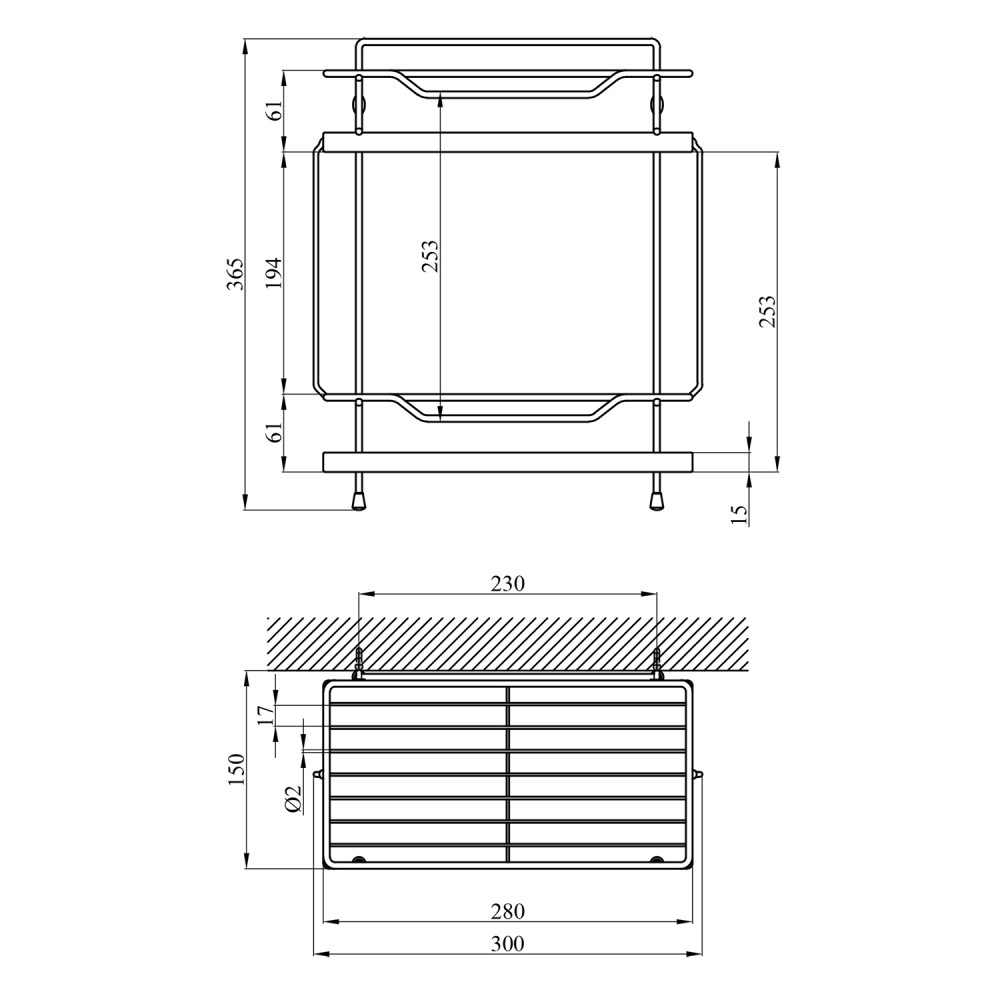Полиця для ванної кімнати Kroner KRM Rizze - ACC330-2 CV022915