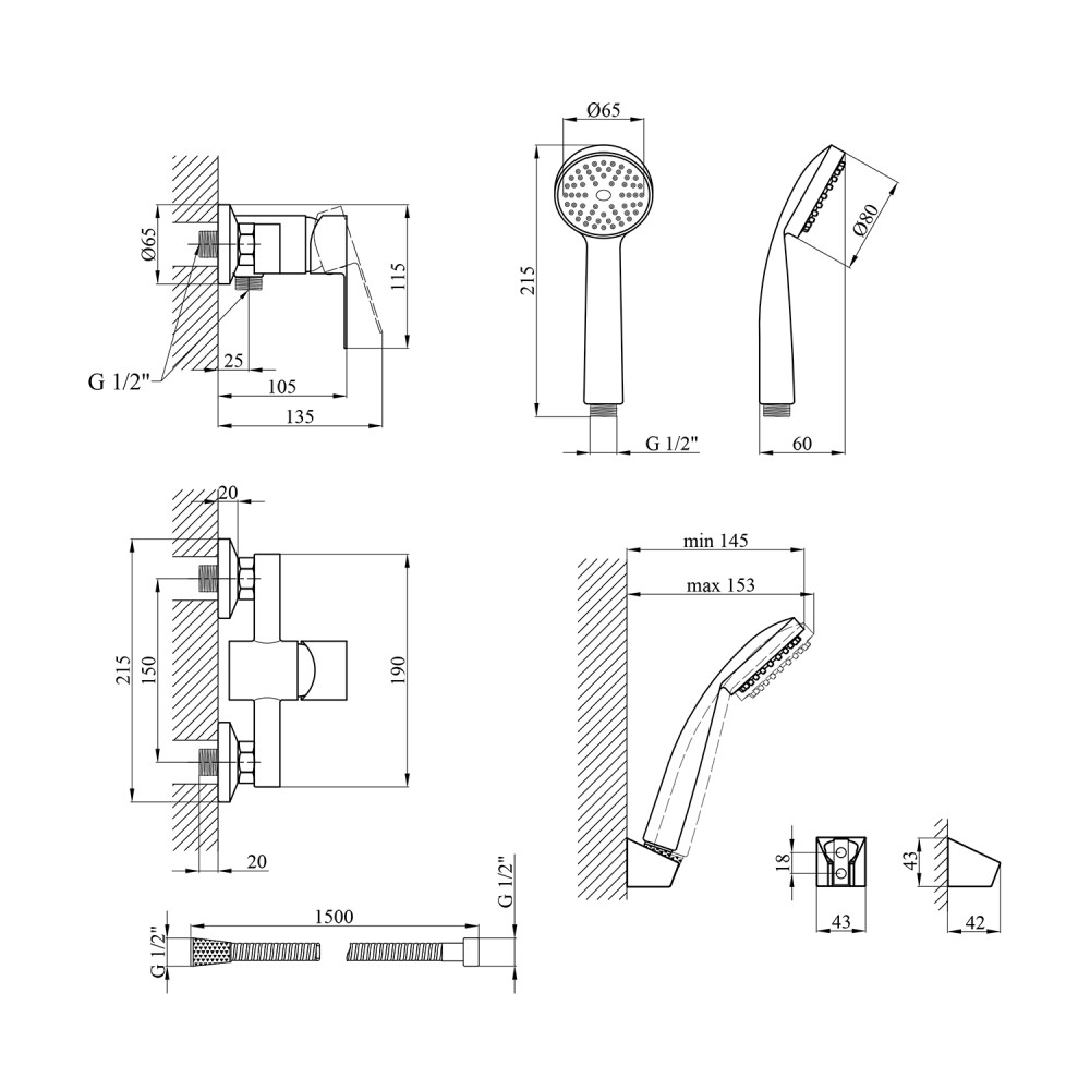 Смеситель для душа Kroner KRM Main - C050 CV018618