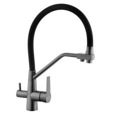 Смеситель для кухни с подключением к фильтру Kroner KRP Edelstahl Klassisch - PVD03817BLK (CV031898)