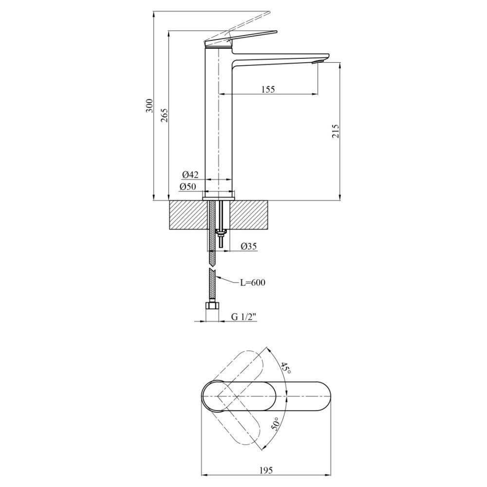 Смеситель для раковины Kroner Element 211111-0101 (CV035942)