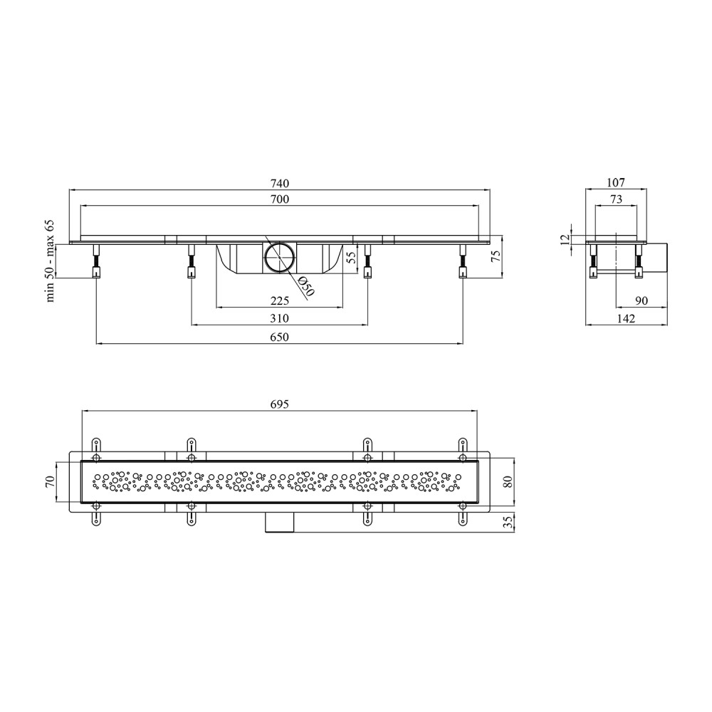 Линейный трап Kroner KRP Harz M70 Muster с сухим затвором CV029586