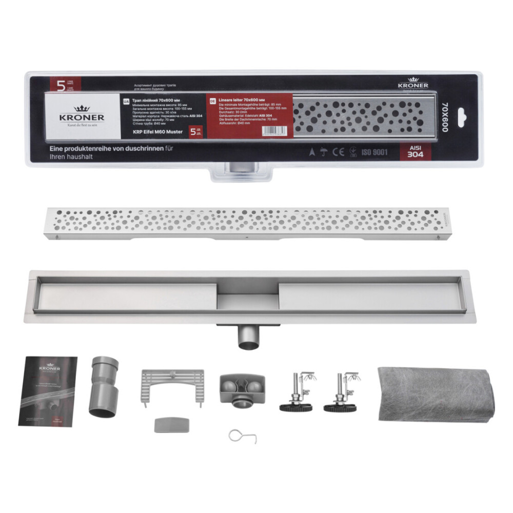 Линейный трап Kroner KRP Eifel M60 Muster с сухим затвором (CV034165)