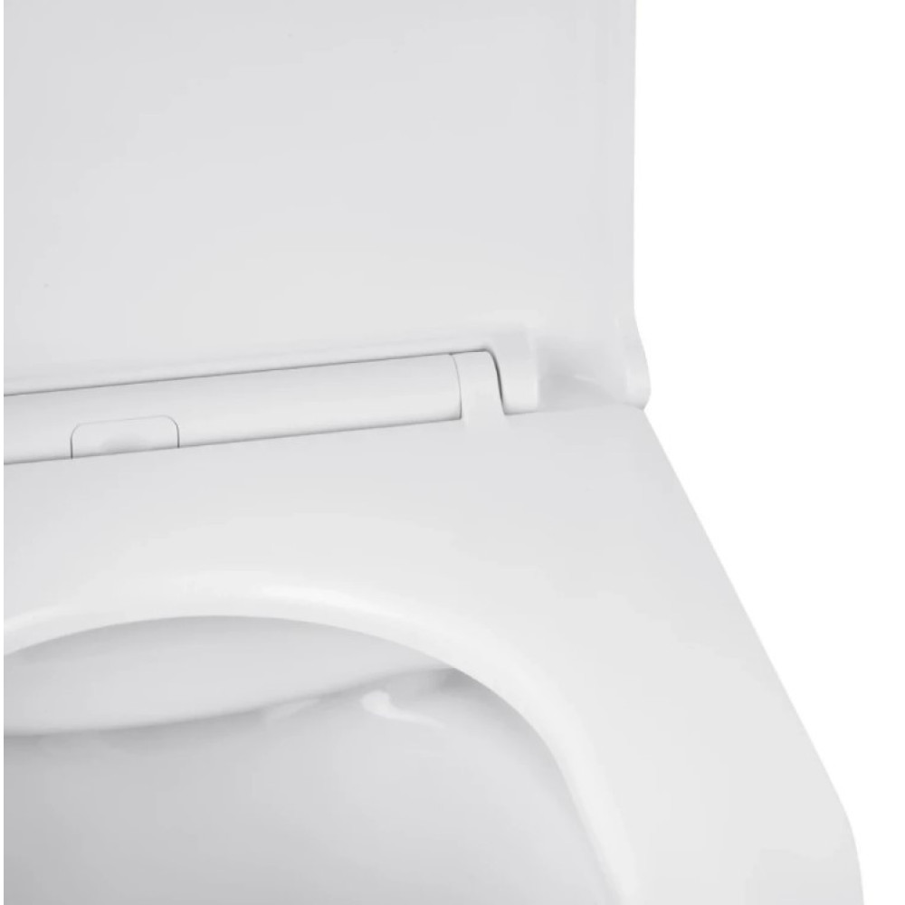 Унітаз підвісний безобідковий Kroner Harz WHI493736 RIMLESS з сидінням Slim Duroplast / Soft-close / Quick relase (KH493736WHIR)