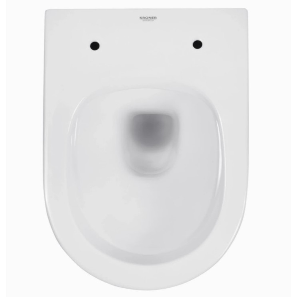 Унітаз підвісний безобідковий Kroner Harz WHI493736 RIMLESS з сидінням Slim Duroplast / Soft-close / Quick relase (KH493736WHIR)