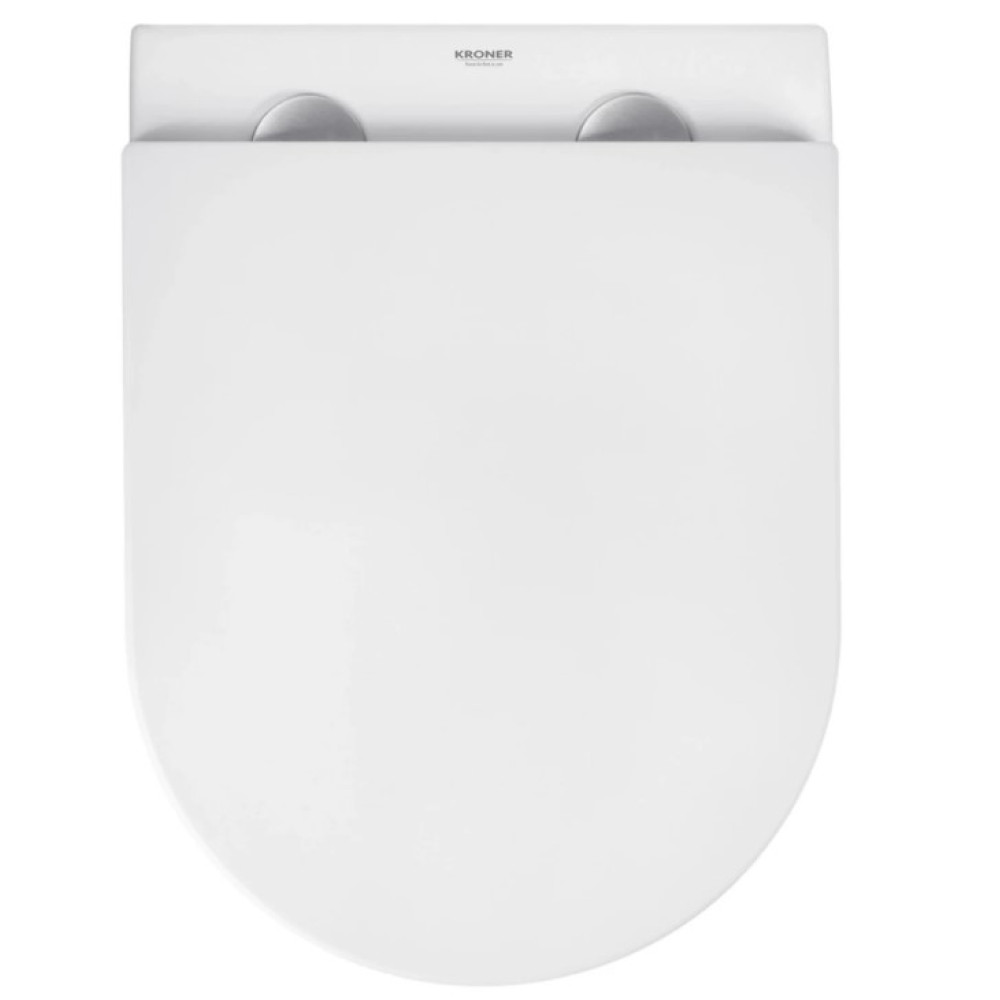Унітаз підвісний безобідковий Kroner Harz WHI493736 RIMLESS з сидінням Slim Duroplast / Soft-close / Quick relase (KH493736WHIR)