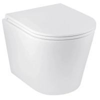 Унітаз підвісний безобідковий Kroner Armada WHI513636 RIMLESS з сидінням Slim Duroplast / Soft-close / Quick relase (KA513636WHIR) (CV029610)