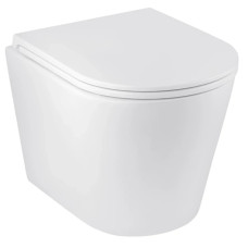 Унитаз подвесной безободковый Kroner Armada WHI513636 RIMLESS с сиденьем Slim Duroplast / Soft-close / Quick relase (KA513636WHIR) (CV029610)