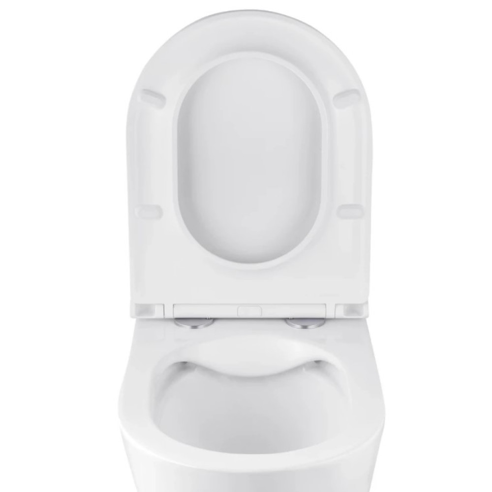 Унітаз підвісний безобідковий Kroner Armada WHI513636 RIMLESS з сидінням Slim Duroplast / Soft-close / Quick relase (KA513636WHIR)