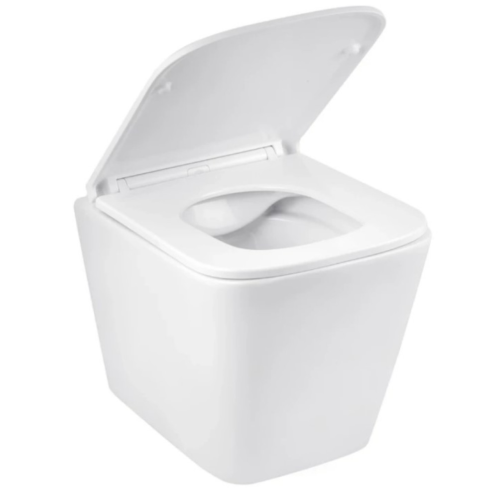 Унітаз підвісний безобідковий Kroner Eifel WHI493436 RIMLESS з сидінням Slim Duroplast / Soft-close / Quick relase (KE493436WHIR)