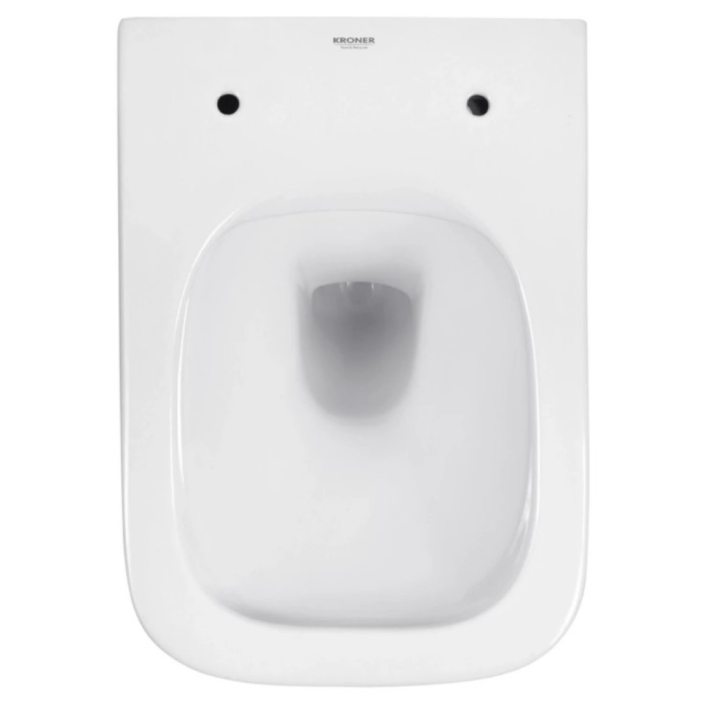 Унітаз підвісний безобідковий Kroner Eifel WHI493436 RIMLESS з сидінням Slim Duroplast / Soft-close / Quick relase (KE493436WHIR)