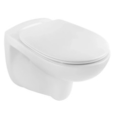 Унитаз подвесной безободковый Kroner KRP-A534UF Rimless 410х355х555 мм, сиденье Slim Duroplast/Soft-close/Quick relase (CV031644)