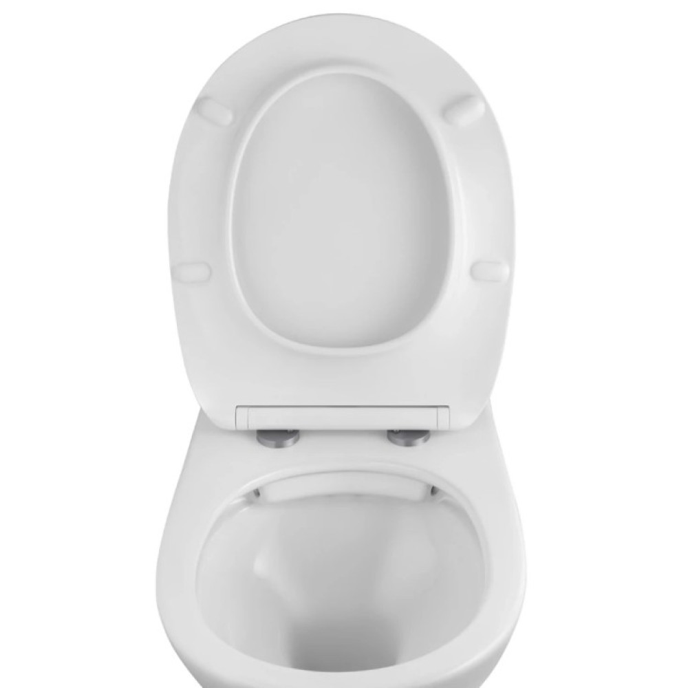 Унітаз підвісний безобідковий Kroner Oker WHI533536 RIMLESS з сидінням (KO533536WHIR)