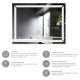 Зеркало Kroner KRM Spiegel HR1-9070 с LED-подсветкой и антизапотением CV030031