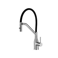 Смеситель для кухни Koer KI-70026-02 с черным силиконовым изливом (KR5209)