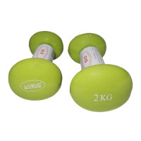 Гантелі вінілові пари LiveUP Vinyl Dumbbell Egg Head салатовий Уні 2х2кг LS2001-2