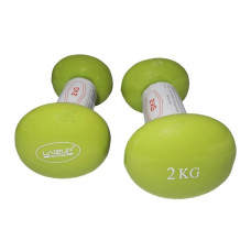 Гантели виниловые пары LiveUP Vinyl Dumbbell Egg Head салатовый Уни 2х2кг LS2001-2