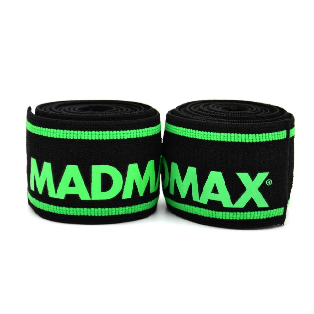 Кистевые бинты MadMax MFA-299 Non slide & slip knee wraps 2.0 м Black/Green (MFA-299-U)