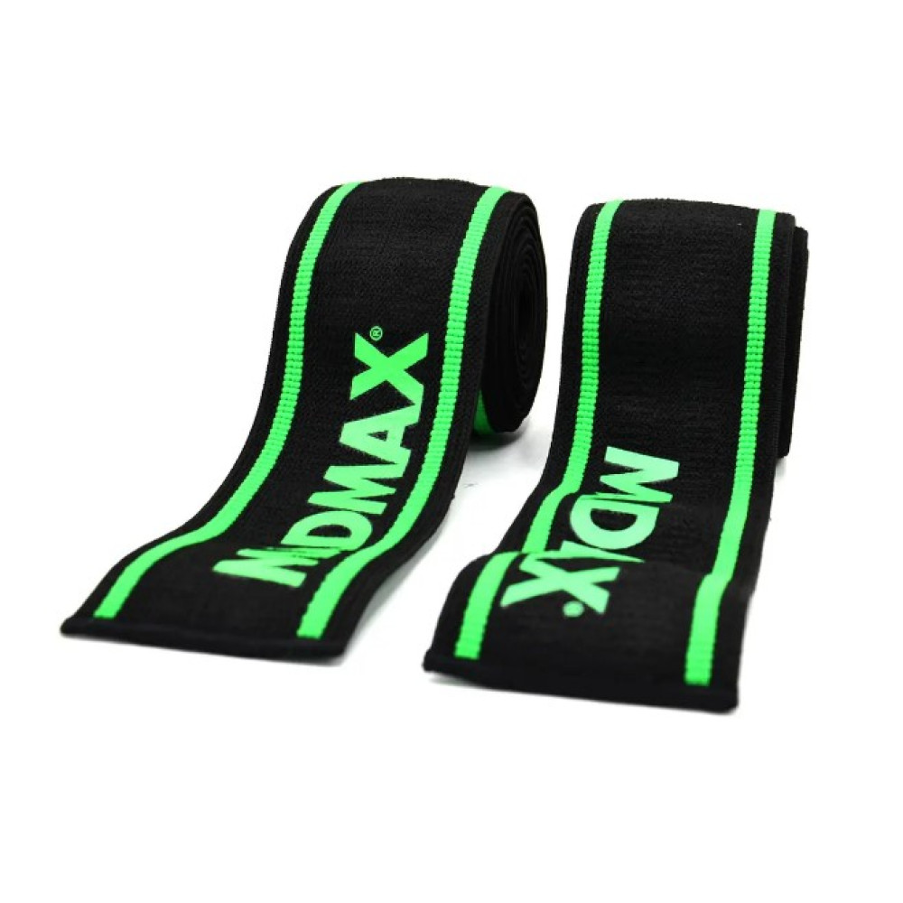 Кистевые бинты MadMax MFA-299 Non slide & slip knee wraps 2.0 м Black/Green (MFA-299-U)