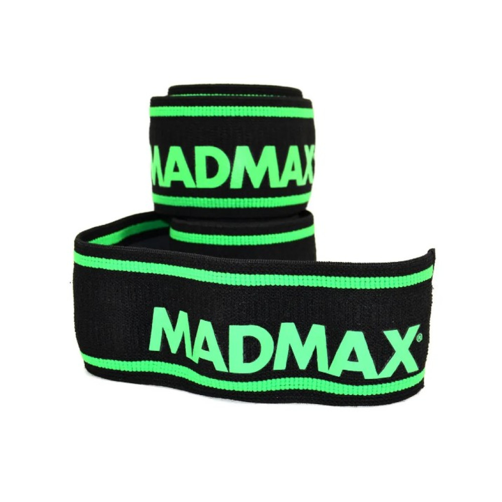 Кистевые бинты MadMax MFA-299 Non slide & slip knee wraps 2.0 м Black/Green (MFA-299-U)