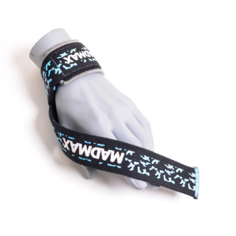 Лямки для тяги MadMax Camo Power Wrist Straps Camo/Light Blue (MFA-275-BLU-U)