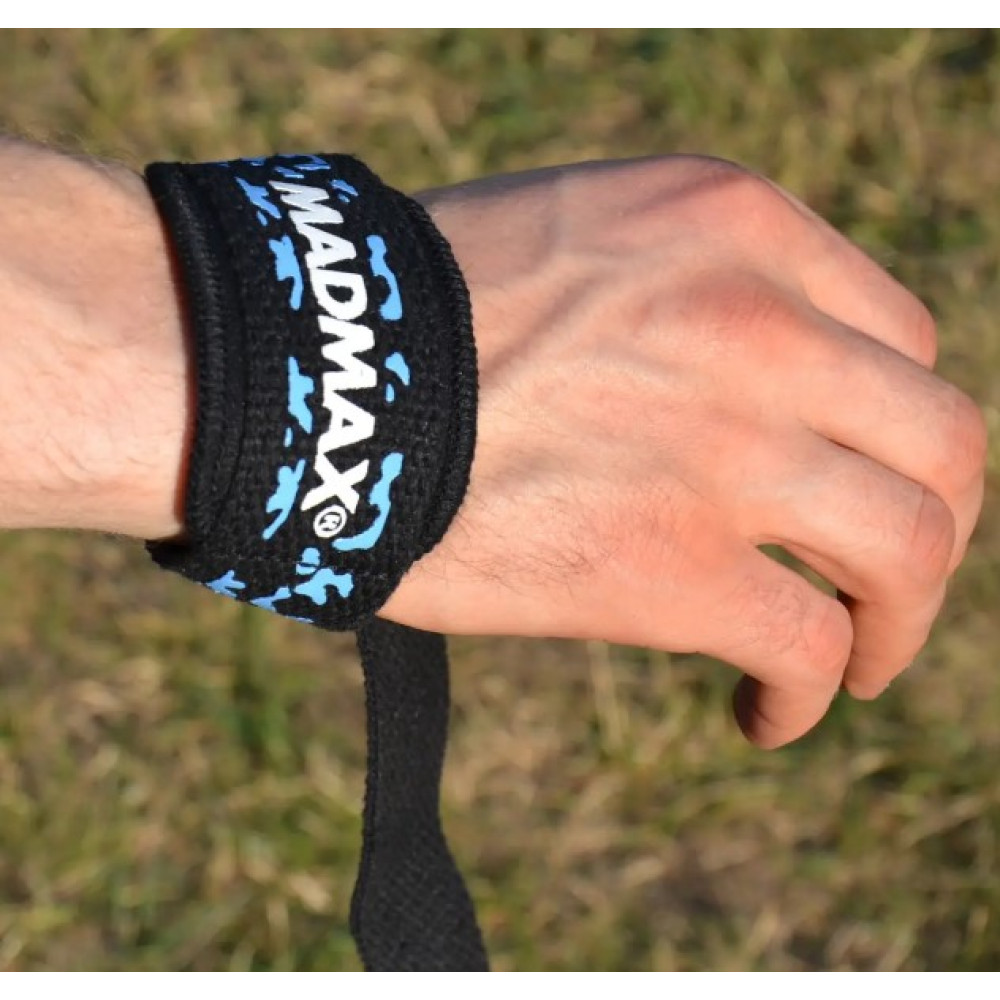 Лямки для тяги MadMax Camo Power Wrist Straps Camo/Light Blue (MFA-275-BLU-U)