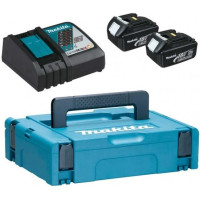 Набір акумуляторів + зарядний пристрій Makita LXT BL1830 x 2 шт, DC18RC, Makpac 1 197952-5
