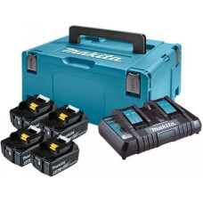 Набор аккумуляторов + зарядное устройство Makita LXT BL1860B x 4шт (18В, 6Ач) 198091-4