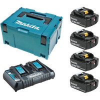 Комплект акумуляторів Makita LXT BL1850B x 4 шт, DC18RD, Makpac 3 MKP3PT184